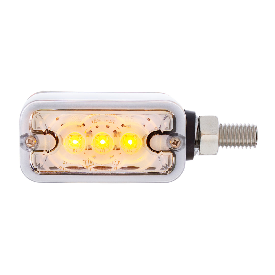 6 LED Single Function Double Face Light - Horizontal Mount - Amber &amp; Red LED/Clear Lens
