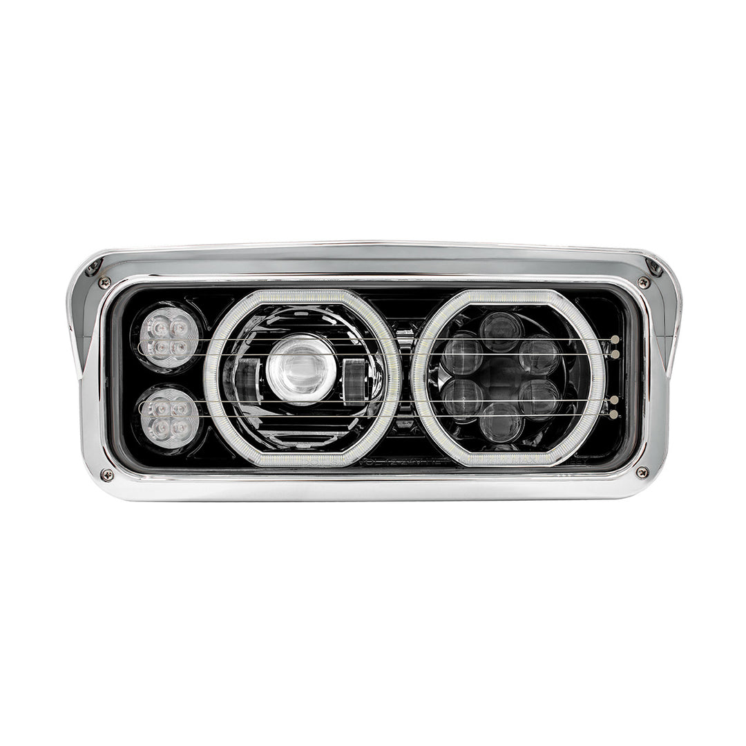 Blackout High Power Heated 10 LED Headlight With LED Turn &amp; DRL - Passenger