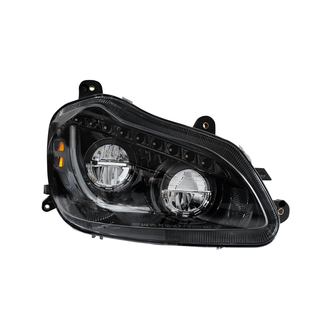 High Power 45 LED Blackout Headlight With Sequential Turn Signal For 2013-2021 Kenworth T680 - Passenger