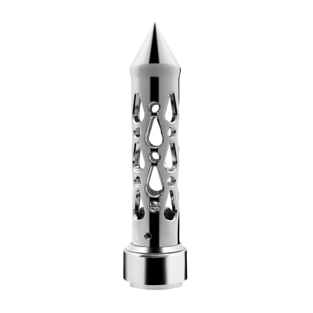 Brooklyn Style Spike Gearshift Knob With LED 9/10 Speed Adapter - Chrome/Amber LED