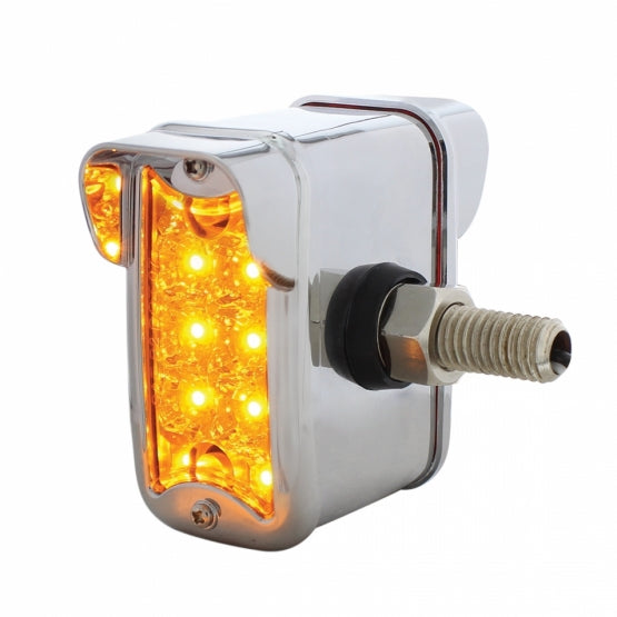 10 LED Dual Function Reflector Double Face Light W/Visor - Vertical Side Mount - Amber &amp; Red LED/Amber &amp; Red Lens