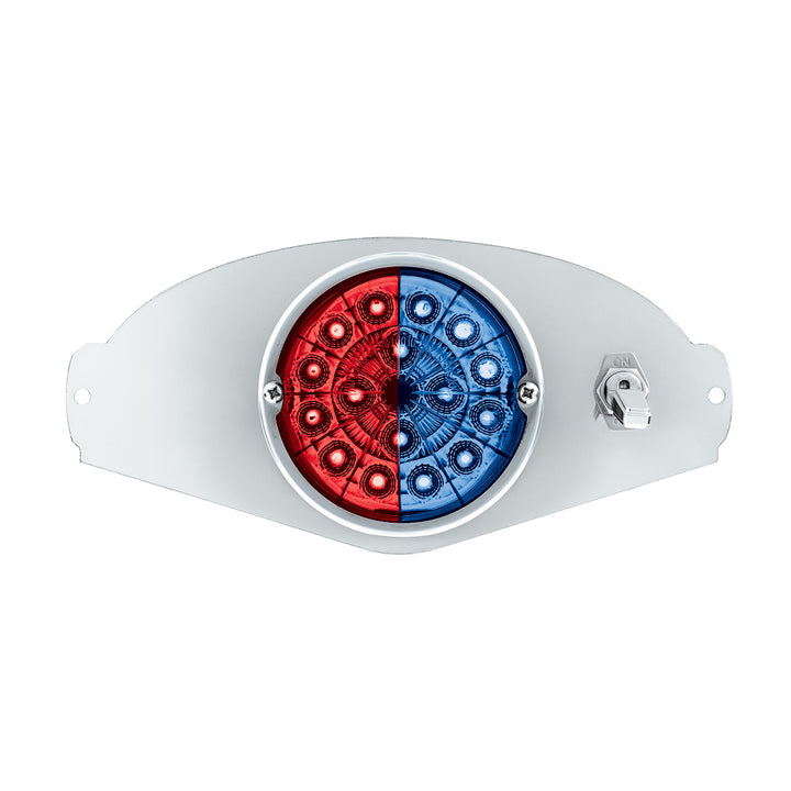 304 Stainless Steel Above Door Dome Light Kit W/ 17 LED Double Fury Watermelon For 2008-2017 FL Cascadia - Red &amp; Blue LED