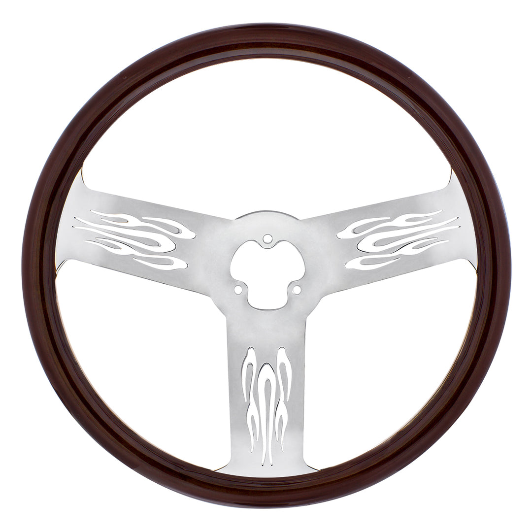 18" Wood Steering Wheel - Firestorm