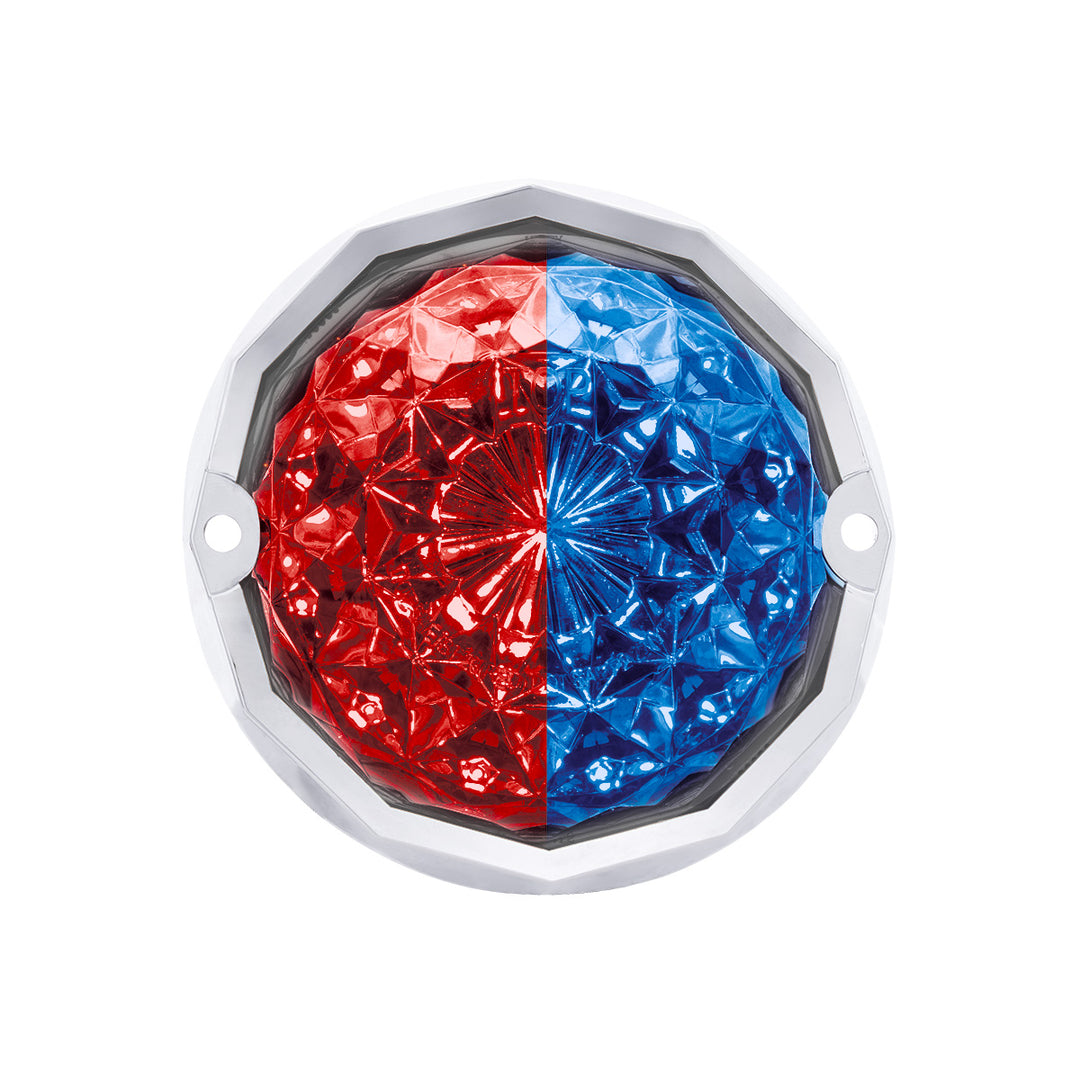 Double Fury 19 LED Dual Function Crystal Watermelon Light Kit With Bezel - Red &amp; Blue LED/Clear Lens