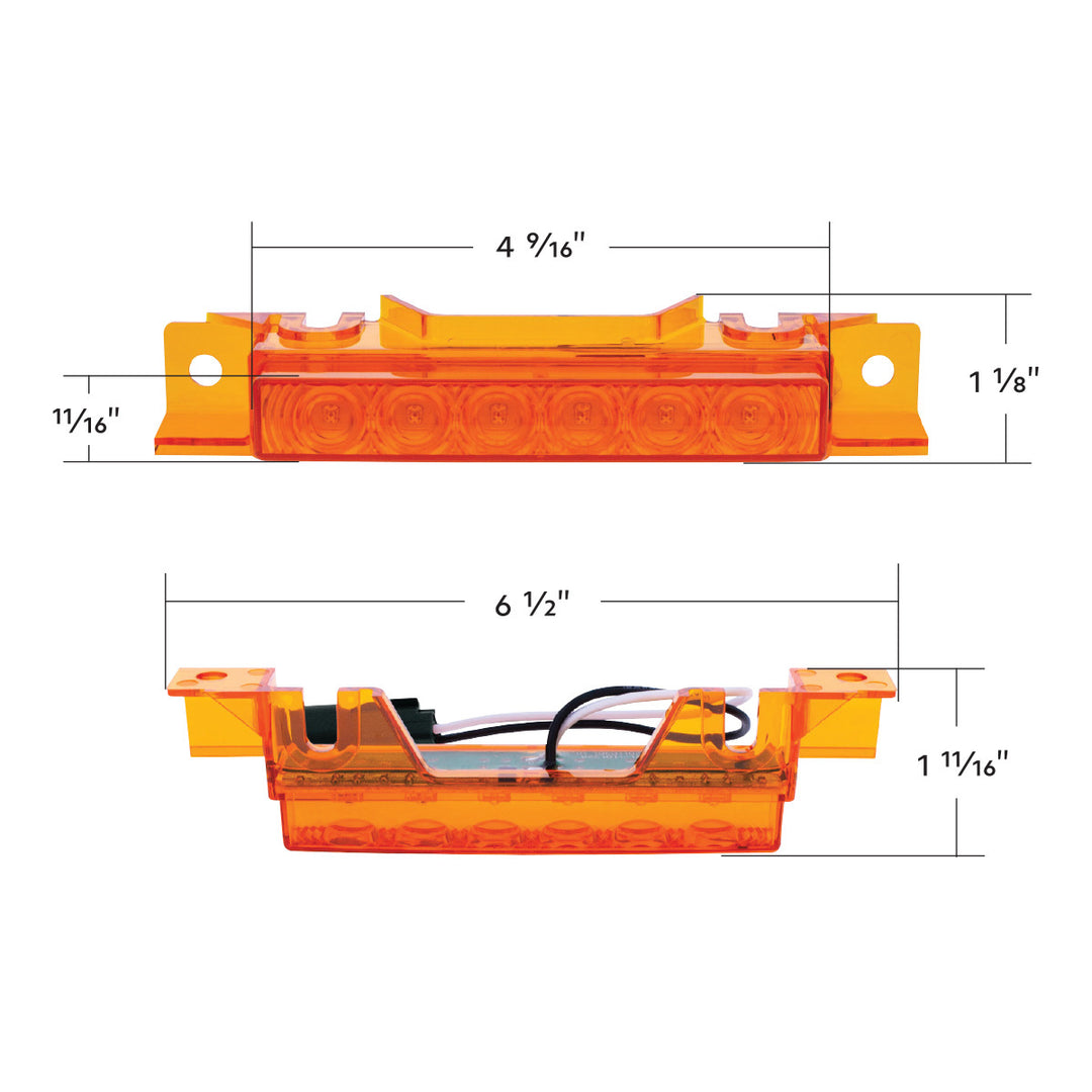 6 LED Competition Series Exterior Visor Light For 1996-2024 Volvo VNL - Amber LED/Amber Lens (5 Pcs)