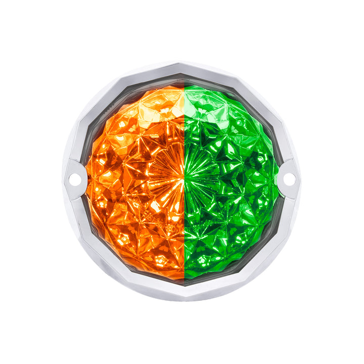 Double Fury 19 LED Dual Function Crystal Watermelon Light Kit With Bezel - Amber &amp; Green LED/Clear Lens