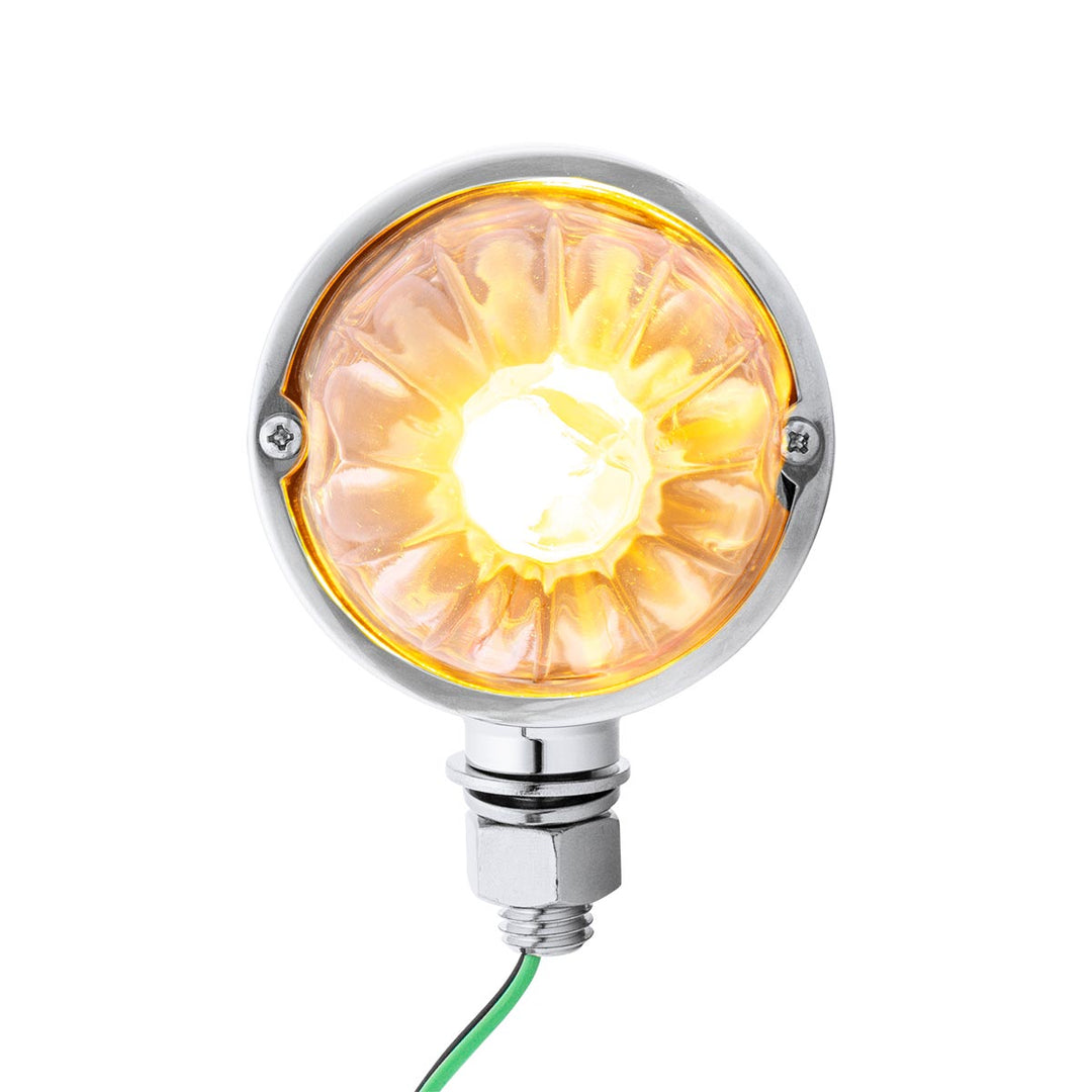 UltraBurst Chrome Double Face Glass Watermelon Light - Amber &amp; Red LED/Clear Lens
