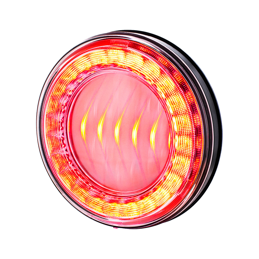 30 LED 4" Round Lumos Light I - Series (Stop, Turn &amp; Tail) - Red LED/Clear Lens