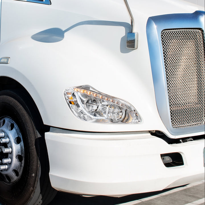 High Power 45 LED Chrome Headlight With Sequential Turn Signal For 2013-2021 Kenworth T680 - Passenger