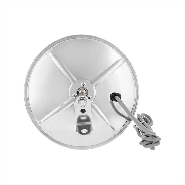 8-1/2" 430 Stainless Steel Heated 320R Convex Mirror - Centered Mounting Stud