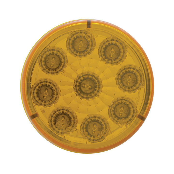 9 LED 2" Round Reflector Light Kit (Clearance/Marker) - Amber LED/Amber Lens