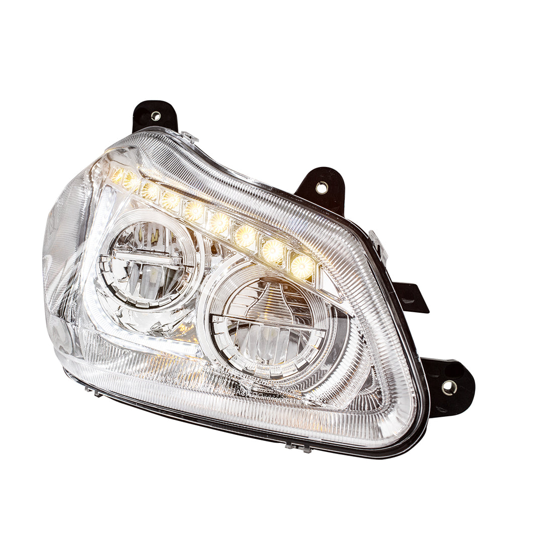High Power 45 LED Chrome Headlight With Sequential Turn Signal For 2013-2021 Kenworth T680 - Passenger