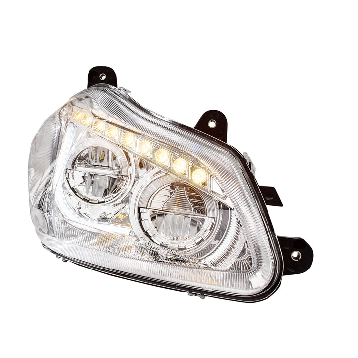 High Power 45 LED Chrome Headlight With Sequential Turn Signal For 2013-2021 Kenworth T680 - Passenger