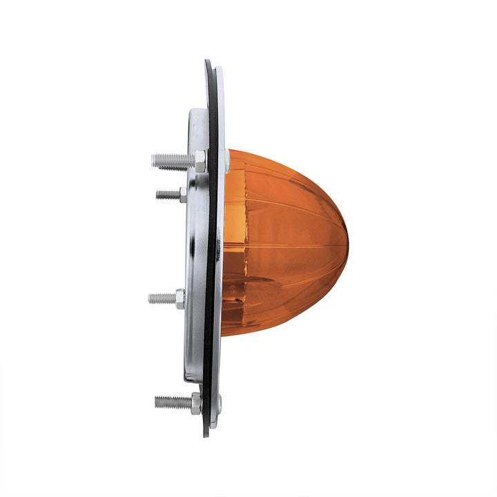 17 LED Dual Function Watermelon Reflector Sleeper Bunk Kit With 304 Stainless Steel Bezel - Amber LED/Amber Lens