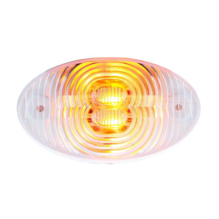 4 LED Fender Turn Signal Light For Freightliner M2 - Amber LED/Clear Lens