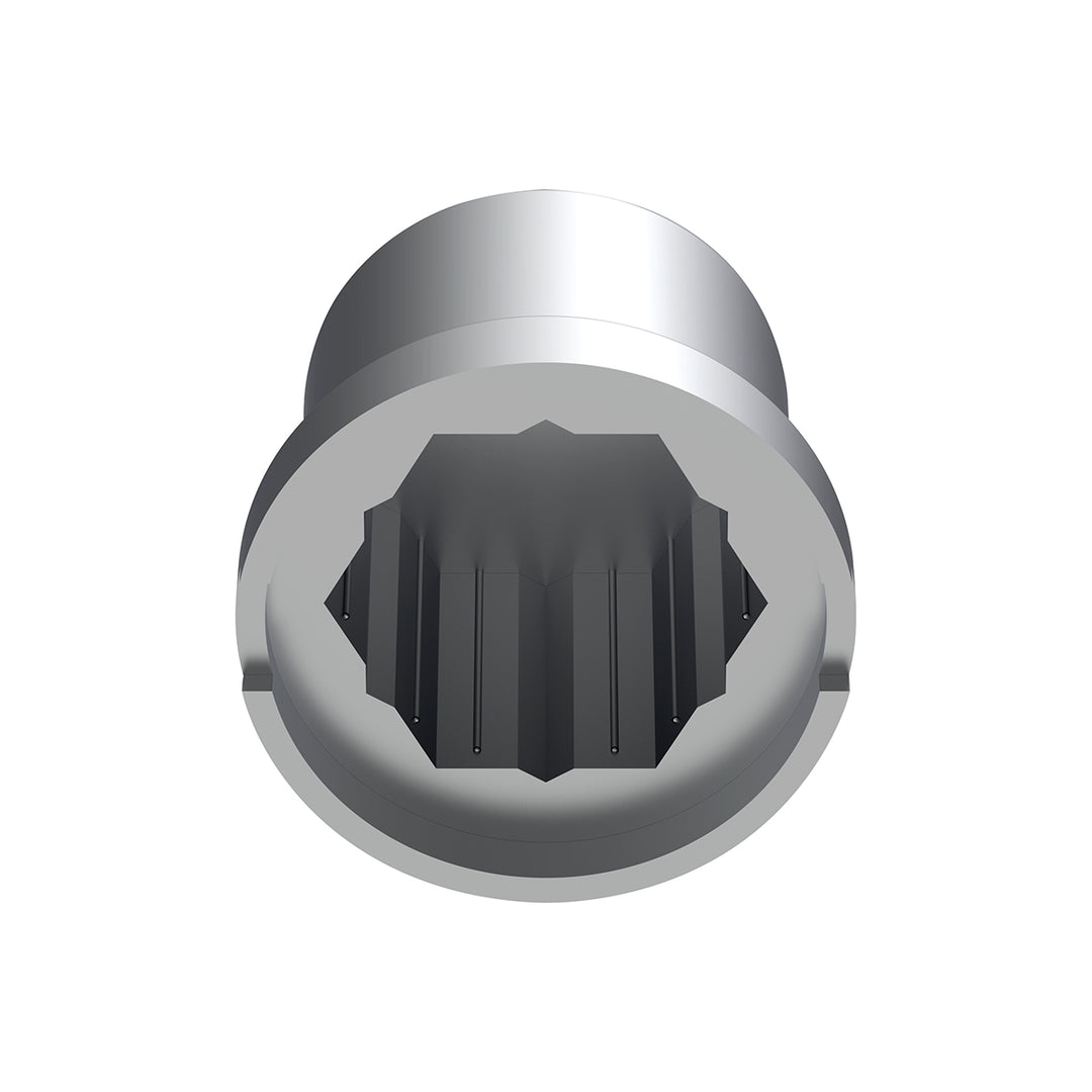 15/16" x 1-3/16" Chrome Plastic Flat Top Nut Cover - Push-On (Bulk)