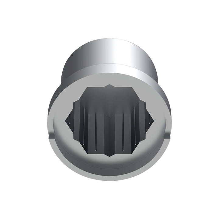 15/16" x 1-3/16" Chrome Plastic Flat Top Nut Cover - Push-On (Bulk)