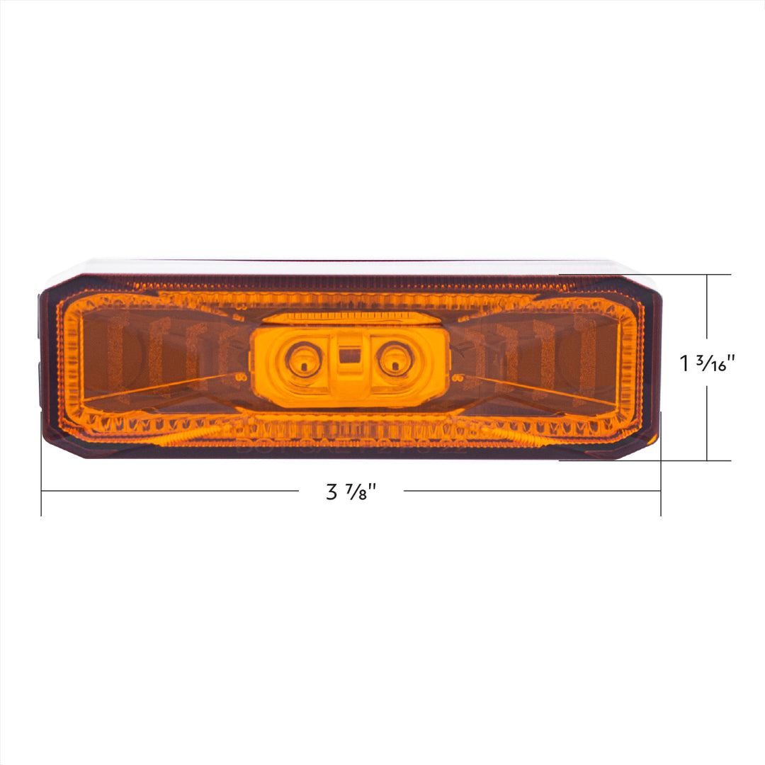 10 LED Rectangular Abyss Light (Clearance/Marker) - Amber LED/Amber Lens