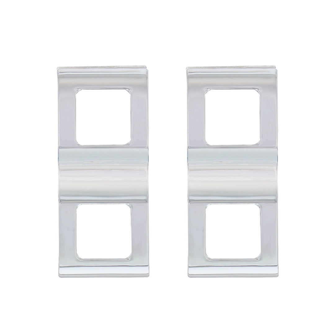 Chrome Plastic Switch Covers - 2 Openings (Card of 2)