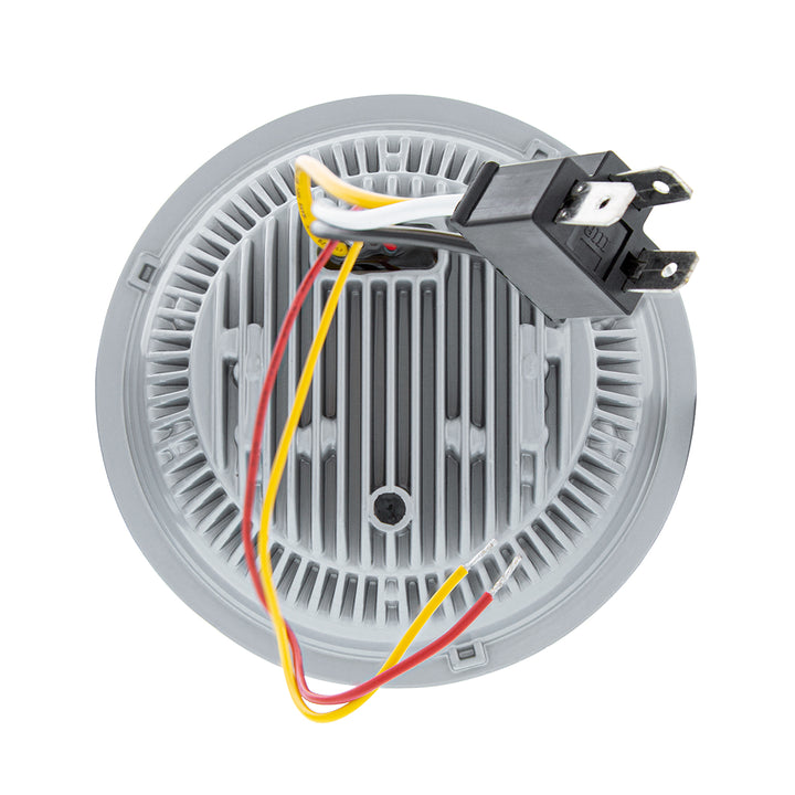 ULTRALIT - LED 5-3/4" Round Headlight With 60 LED Dual Color Light Bar, Amber &amp; White LED - Low Beam