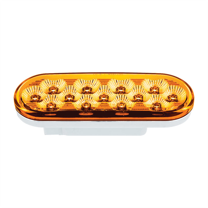 13 LED 6" Oval Double Fury Light (Turn Signal) - Amber &amp; Blue LED/Clear Lens