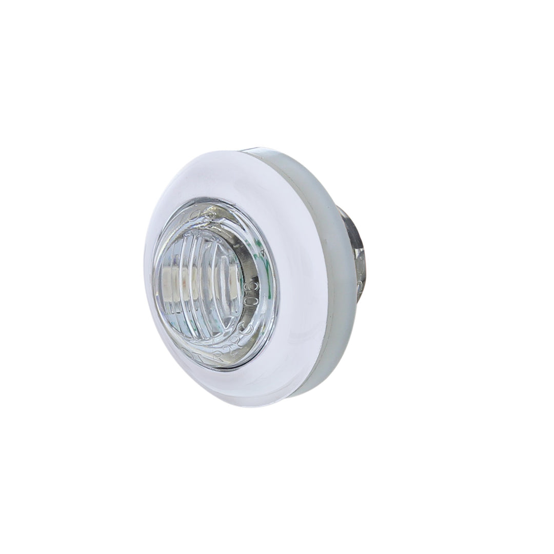 3 LED Dual Function 3/4" Mini Auxiliary/Utility Light With Bezel &amp; Washer - Amber LED/Clear Lens