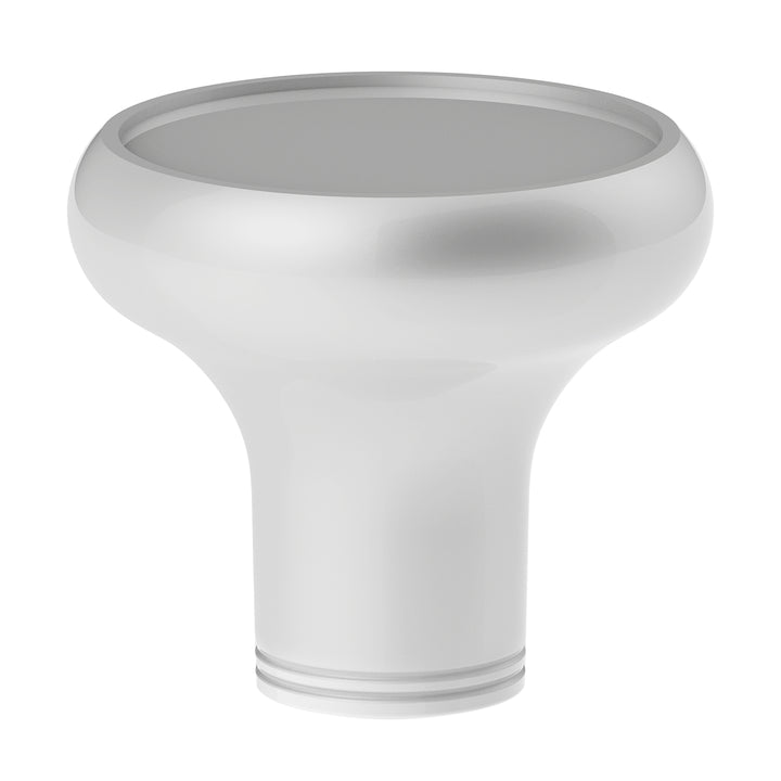 Deluxe Aluminum Screw-On Air Valve Knob With Multi - Color Glossy Trailer Sticker - Pearl White