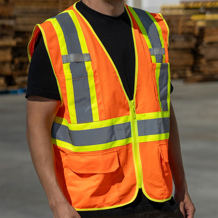 RigGear High Visibility Reflective Orange Safety Vest - XXX Large