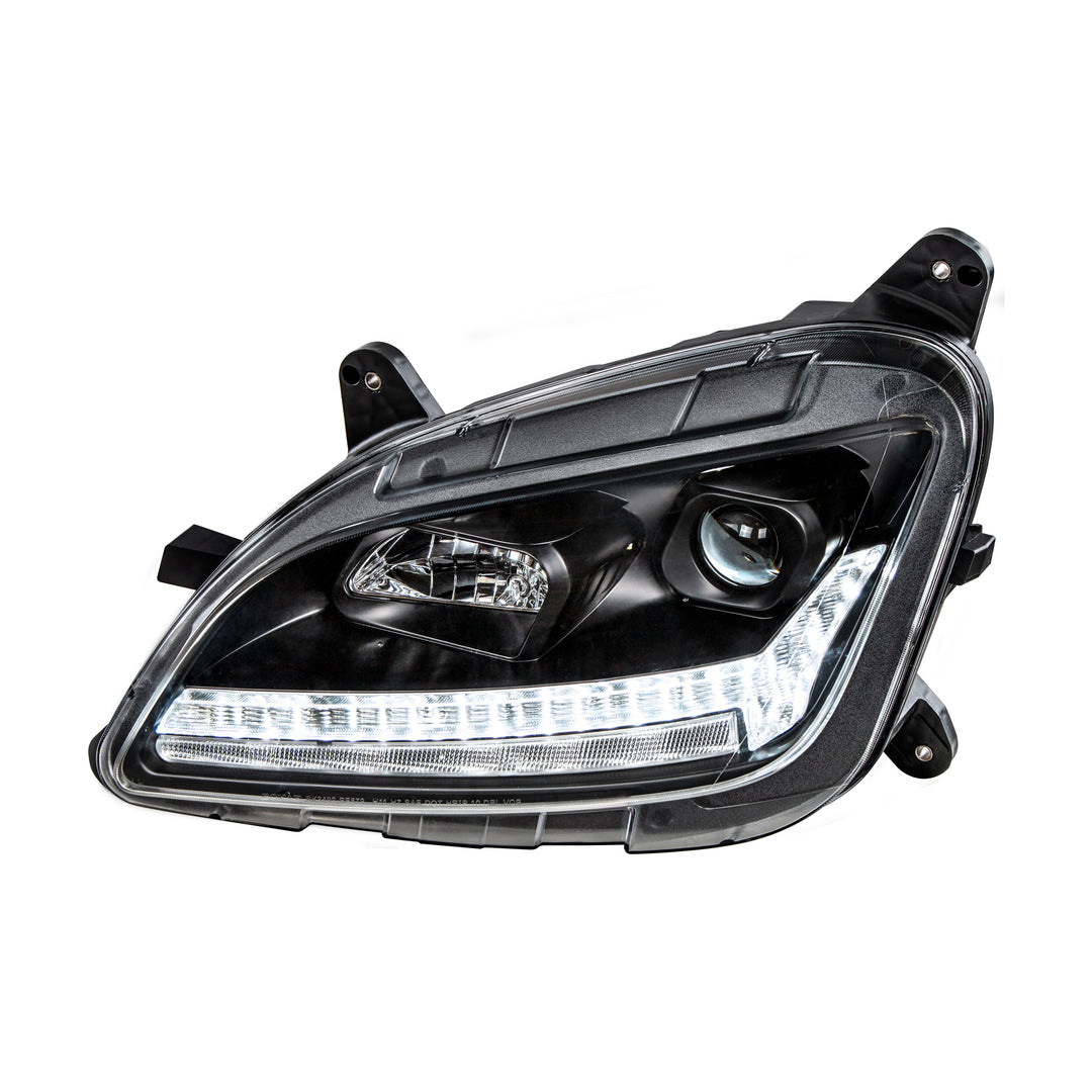"Blackout" Projection Headlight With LED Sequential Turn &amp; DRL For 2012-2021 Peterbilt 579 - Driver