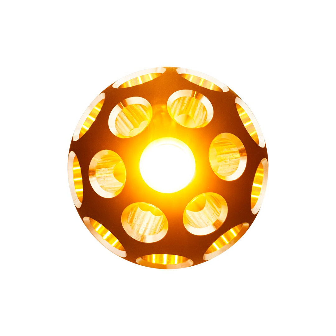 Thread-On Matte Black Phoenix Style Ball Gearshift Knob With LED 9/10 Speed Adapter - Amber LED