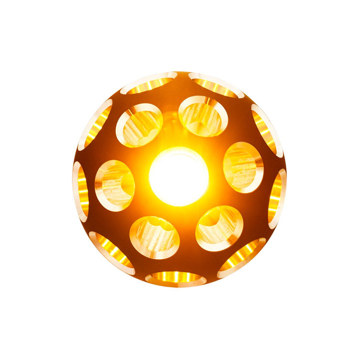 Thread-On Matte Black Phoenix Style Ball Gearshift Knob With LED 9/10 Speed Adapter - Amber LED