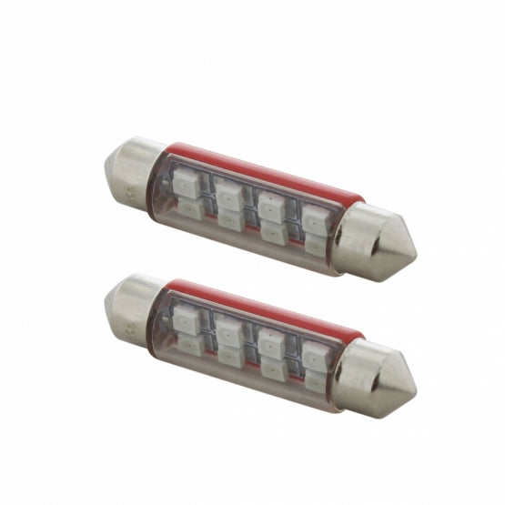 8 SMD High Power Micro LED 211 - 2 Dome Light Bulb - Red (2-Pack)