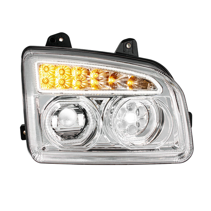 Chrome 11 LED Headlight For 2015-2024 Kenworth T880 - Passenger
