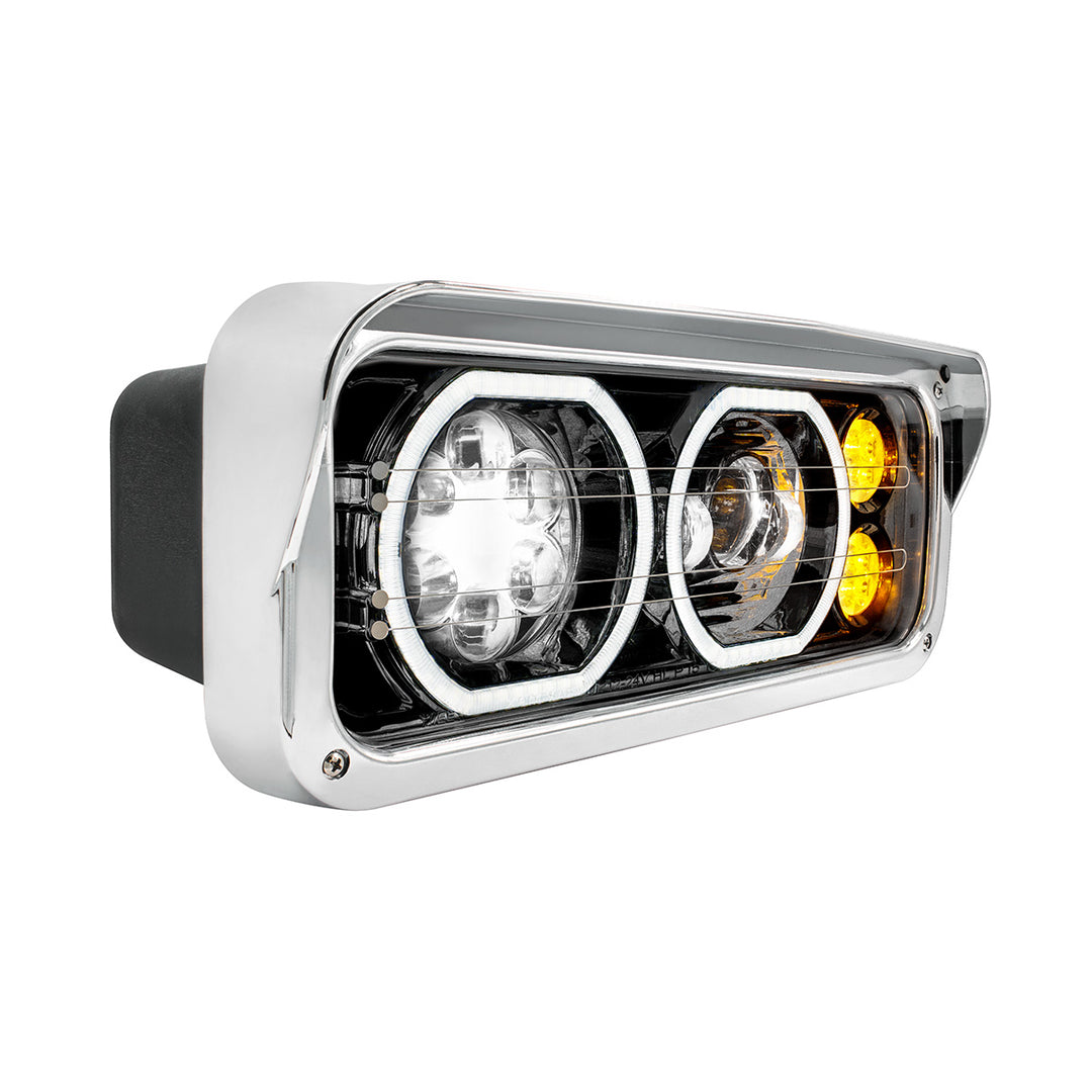 Blackout High Power Heated 10 LED Headlight With LED Turn &amp; DRL - Driver