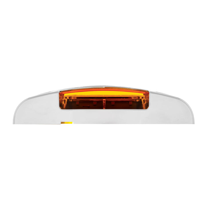 16 LED Reflector Light (Clearance/Marker) With Chrome Bezel - Amber LED/Amber Lens