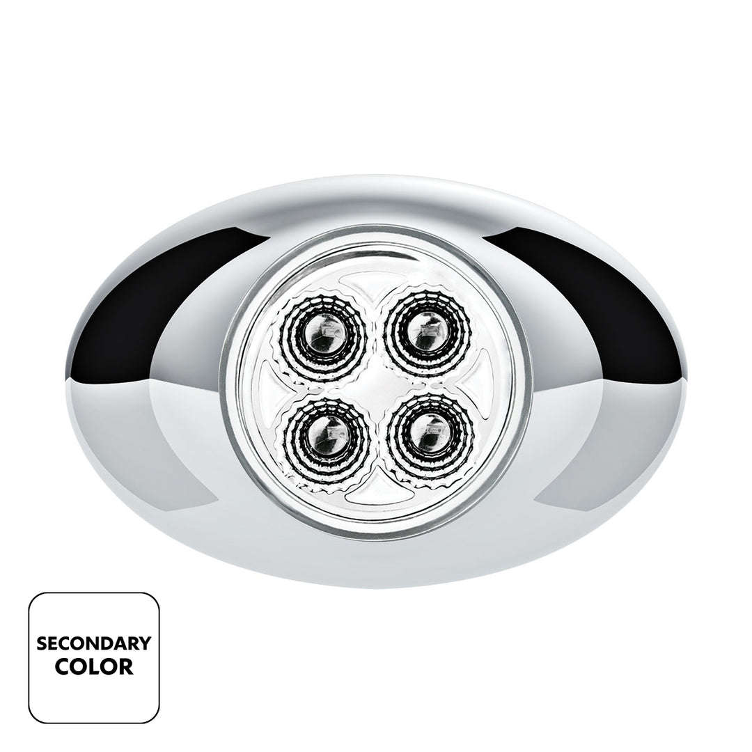 4 LED Double Fury Light (Clearance/Marker) - Amber &amp; White LED/Clear Lens