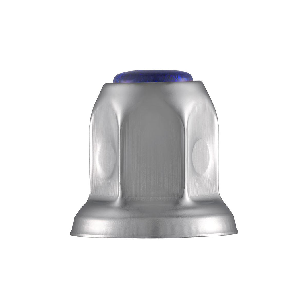 33mm X 2" Chrome Steel Reflector Nut Cover With Flange - Blue (50 Pcs)