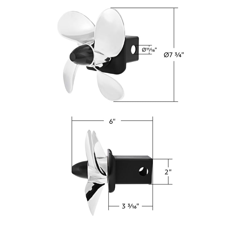 Spinning Propeller Hitch Cover For 2" x 2" Trailer Hitch Receivers
