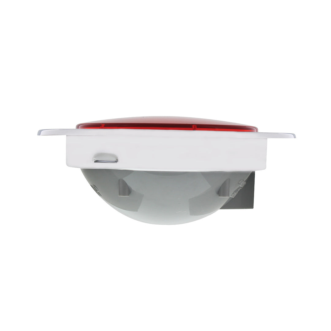 7 LED 4" Round Stainless Steel Flange Light (Stop, Turn &amp; Tail) - Red LED/Red Lens