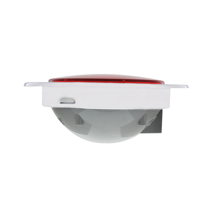 7 LED 4" Round Stainless Steel Flange Light (Stop, Turn &amp; Tail) - Red LED/Red Lens