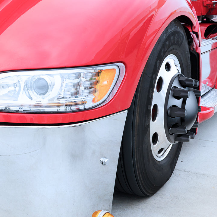 Dome Front Axle Cover With 33mm Standard Thread-On Nut Covers - Matte Black (Color Box)