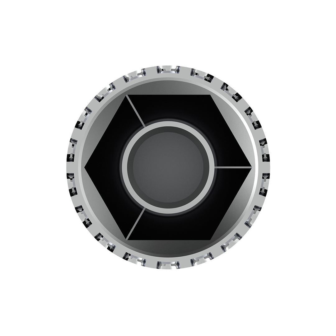 33mm X 4" Chrome Plastic Extra Tall Nut Cover With Flange - Thread-On (Bulk)