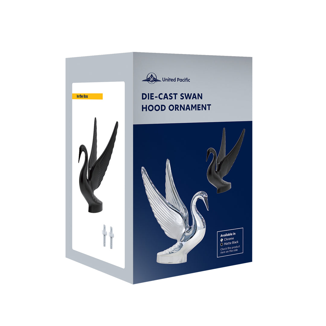 Die-Cast Swan Hood Ornament - Chrome
