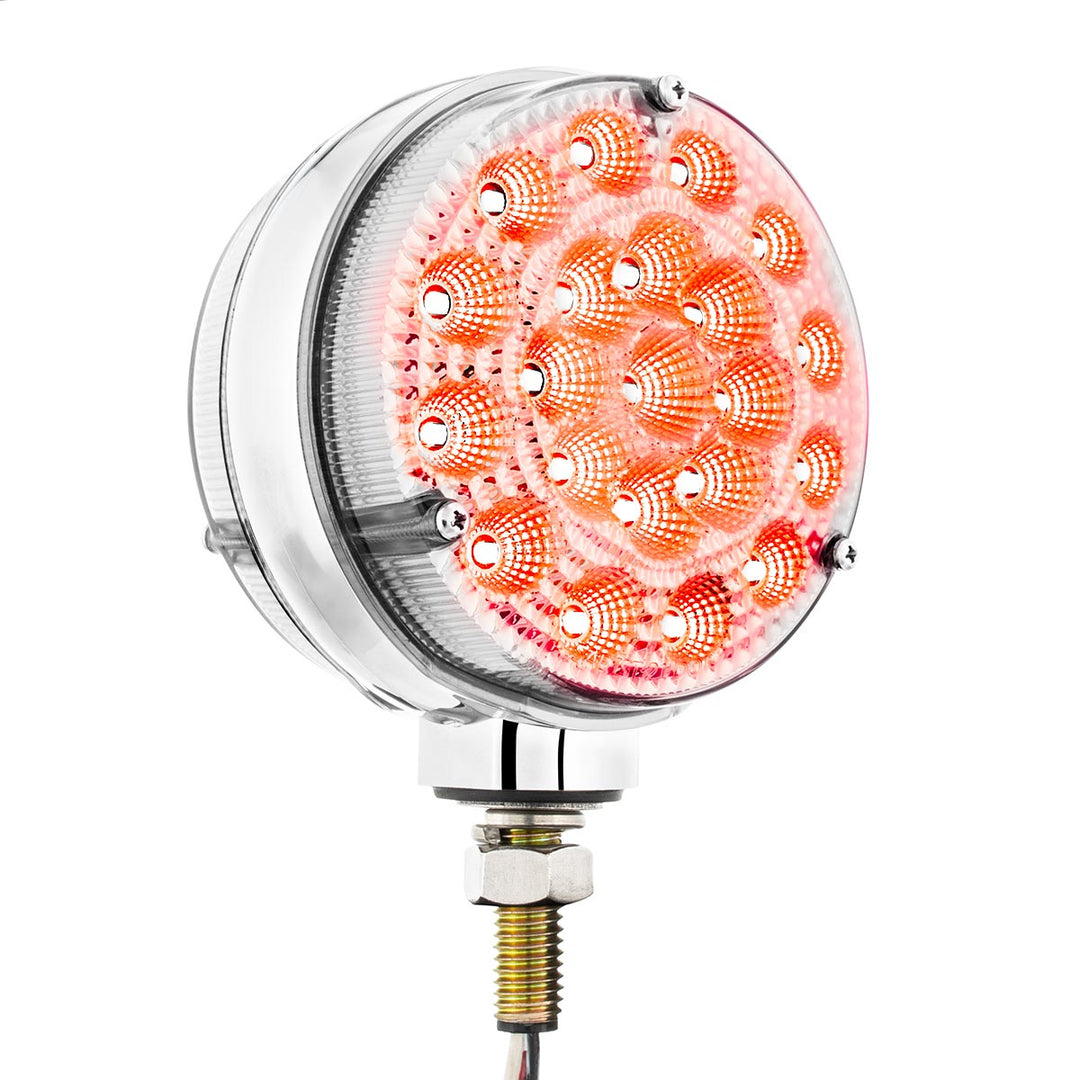 42 LED Reflector Double Face Competition Series Turn Signal Light - Amber &amp; Red LED/Clear Lens
