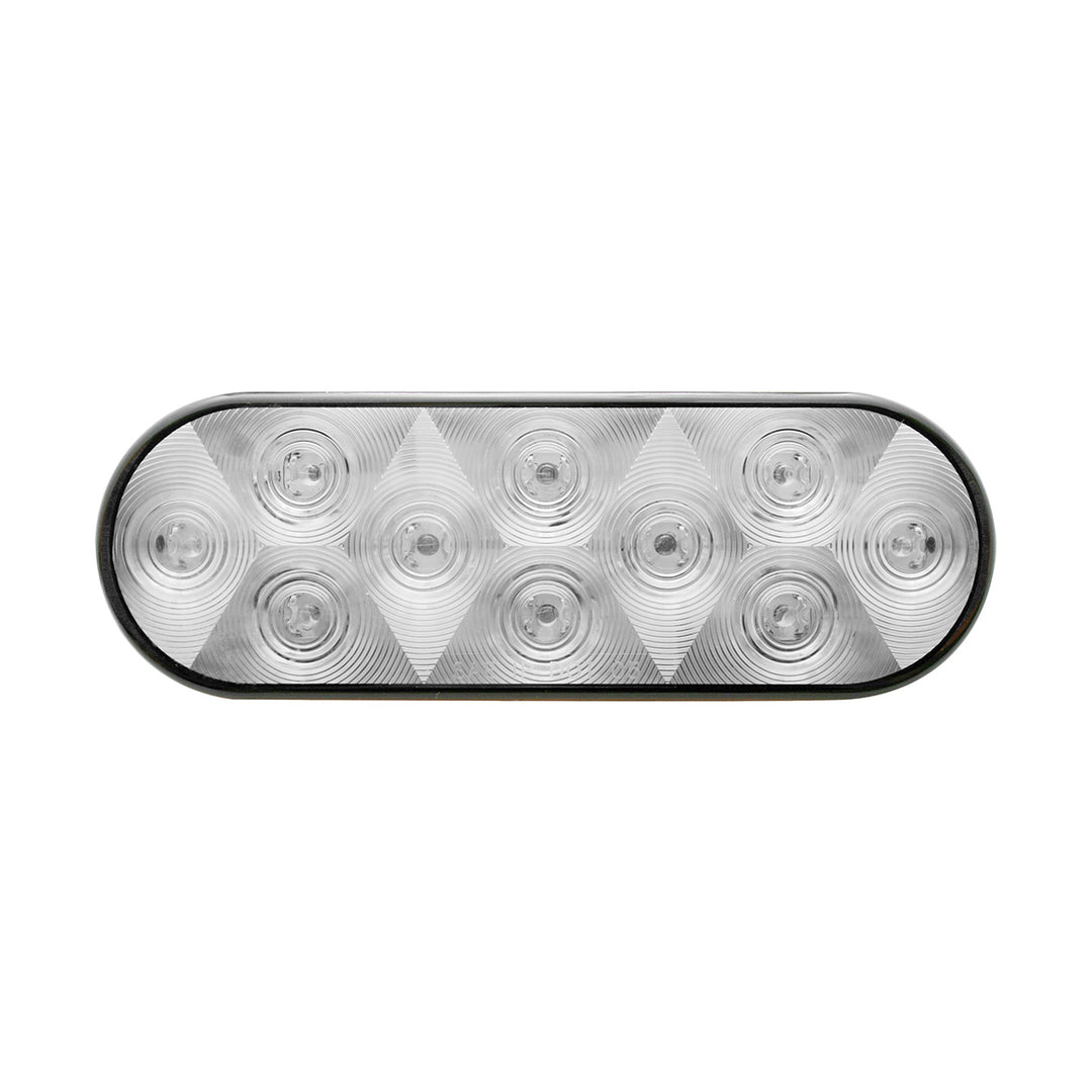 10 LED 6" Oval Turn Signal Light - Amber LED/Clear Lens