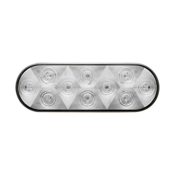 10 LED 6" Oval Turn Signal Light - Amber LED/Clear Lens
