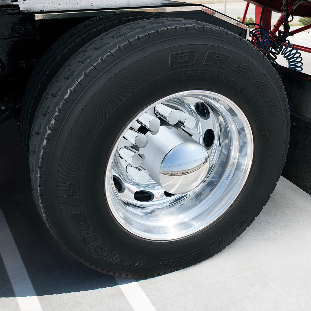 Chrome Plastic Extra Tall Rear Axle Cover With 33mm Thread-On Tall Cylinder Nut Covers