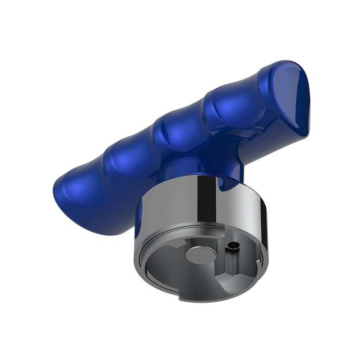 Thread-On T-Shape Gearshift Knob With Chrome 9/10 Speed Adapter - Indigo Blue