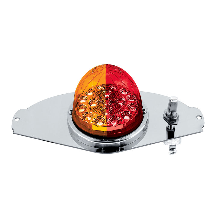 304 Stainless Steel Above Door Dome Light Kit W/ 17 LED Double Fury Watermelon For 2008-2017 FL Cascadia - Amber &amp; Red LED
