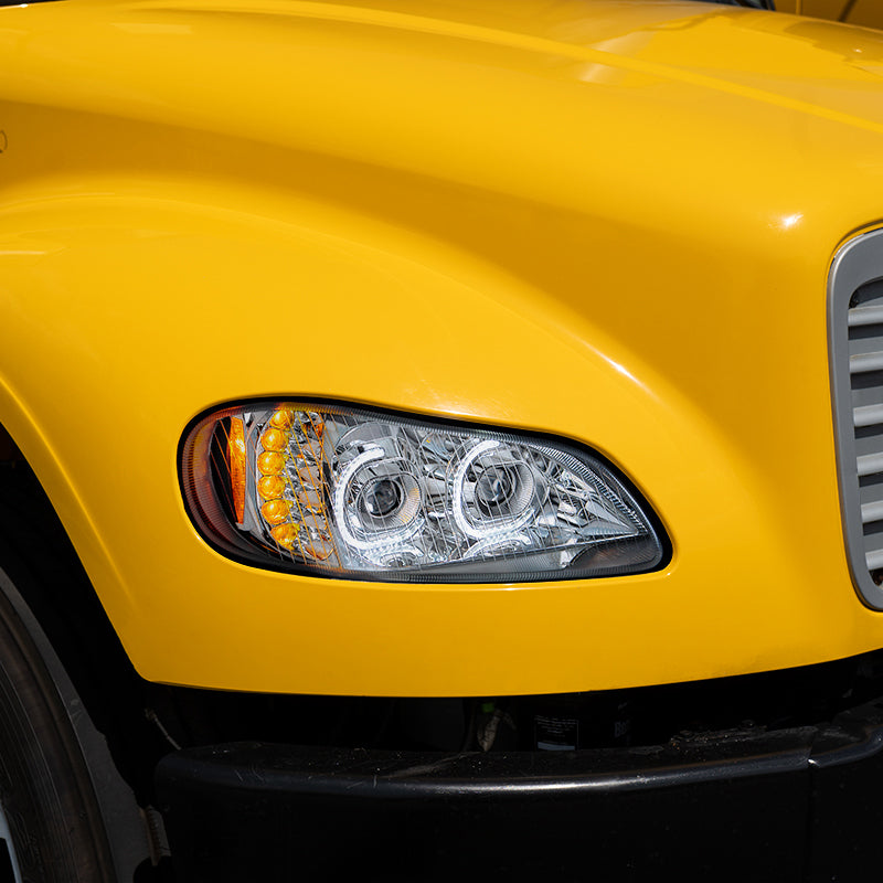 Chrome LED Projection Headlight Assembly For 2003-2024 Freightliner M2 - Driver